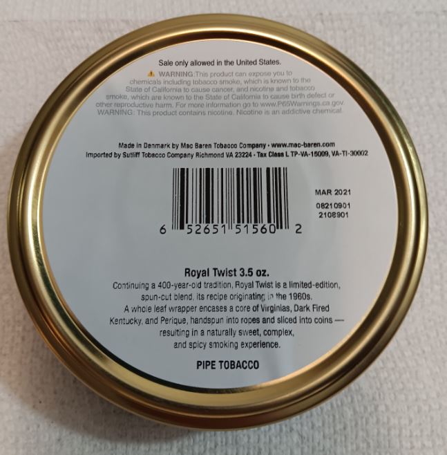 Royal Twist 3.5oz - Mac Baren Pipe Tobacco